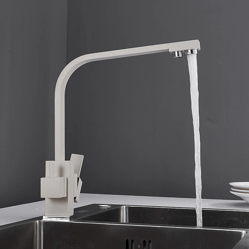 Azeta Filter Kitchen Faucets Black Brass 360 Degree Rotation Mixer Tap 3 Way Faucet Drinking Water Sink AT9638B | Обустройство дома