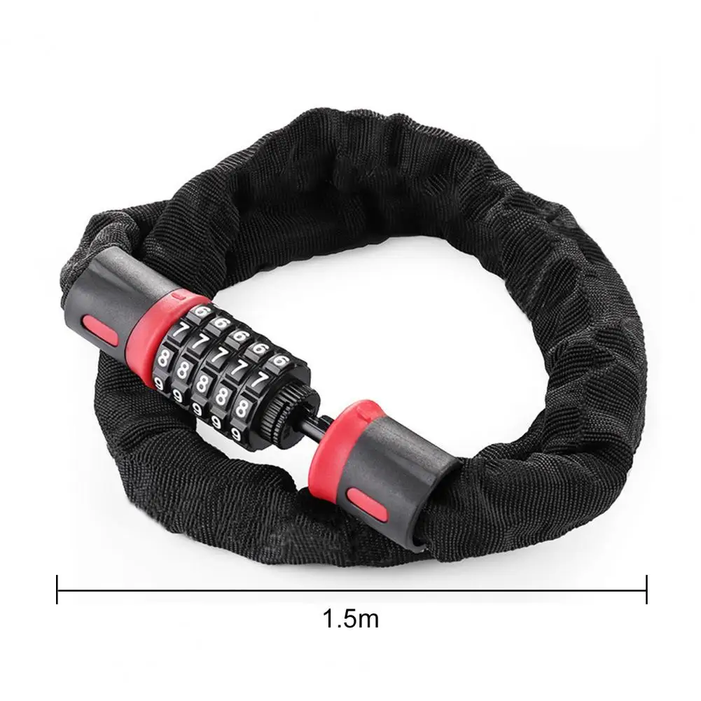 

Hot sale! Road Bike Bicycle 5-Digit Resettable Combination 60/90/120/150cm Chain Lock Outdoor Cycling Accessories Bike Lock