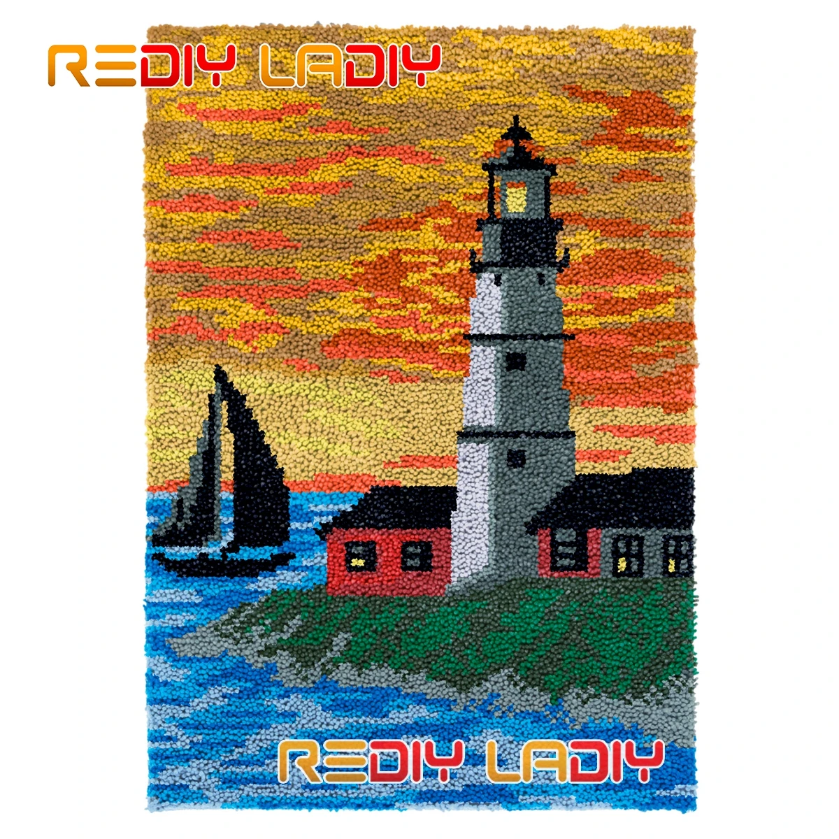 

Набор крючков с защелкой, ковер с прибрежным пейзажем, плюшевый настенный гобелен, ковер «сделай сам», ковер, толстая пряжа, декоративная по...