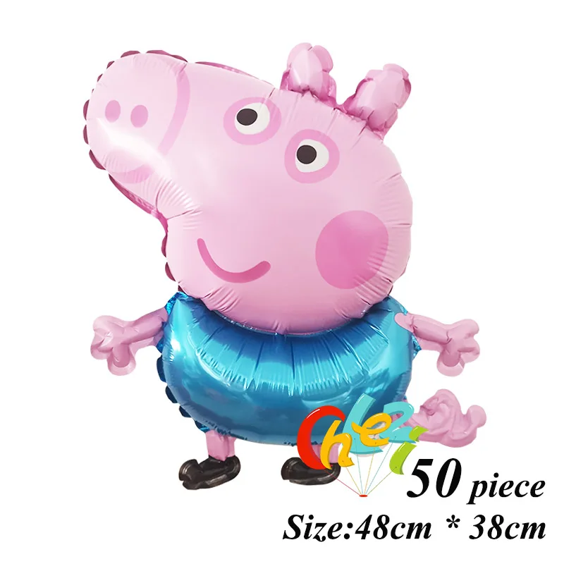 George 50 шт. PEPPAPIG Джордж фольгированные шары ребенок с днем рождения вечерние украшения детский душ воздушные гелиевые балоны детские игрушки - Цвет: George