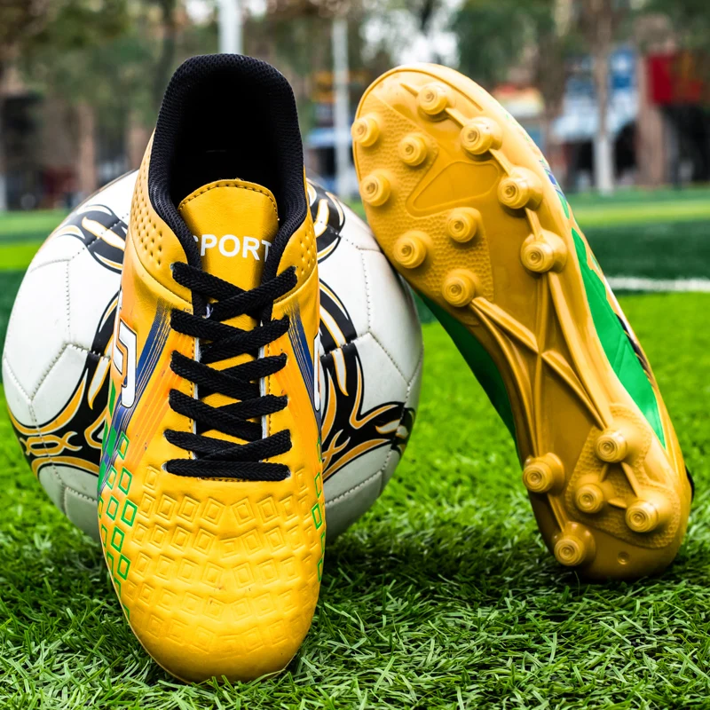 2020 Новая Мужская футбольная обувь зеленая желтая подростковые футбольные