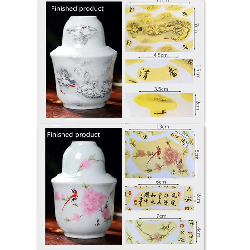 

2PCS/Set Ceramic Underglaze Colorful Flower Paper JingDeZhen Ceramic Transfer Paper Medium Temperature DIY Painted Pottery Tools