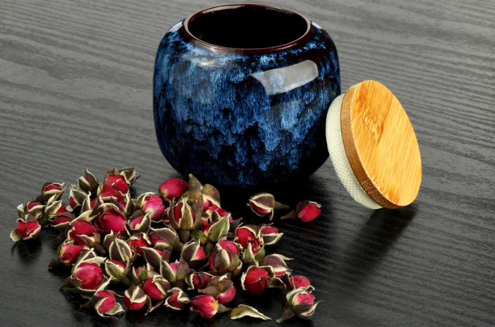 220ml Chinese Style Ceramic Storage Bottle Jar Colorful Tea Caddies Containers Kitchen Portable Travel Candy Coffee Snacks Jar