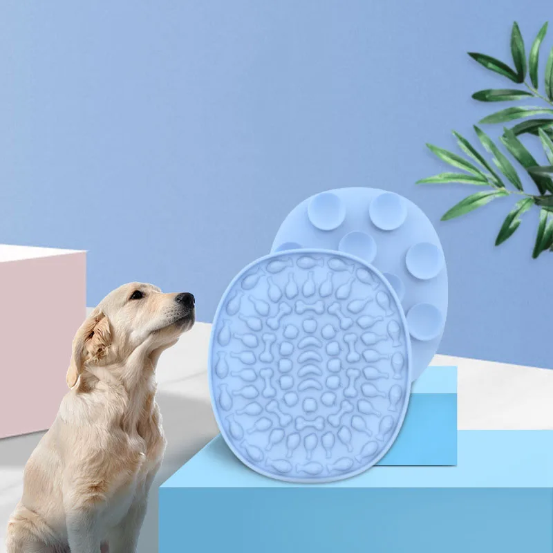 Silicone Dog Lick Mat for Dogs Pet Slow Food Plate Bathing Distraction Sucker Training Feeder Supplies | Дом и сад