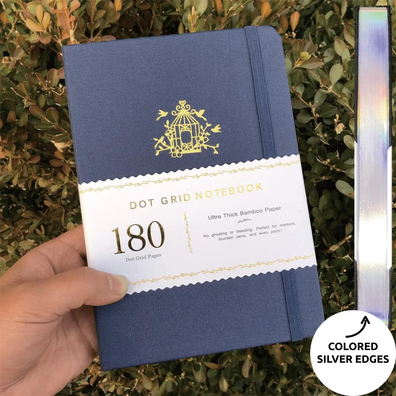

Birdcage Bullet Dotted Notebook Dot Grid Journal Watercolor 180gsm Bamboo Paper 160 Pages 5X5mm Dots