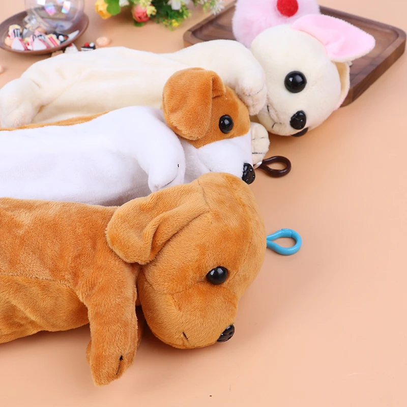 Мультяшный плюшевый чехол карандаш Kawaii плюшевая собака щенок школьные офисные