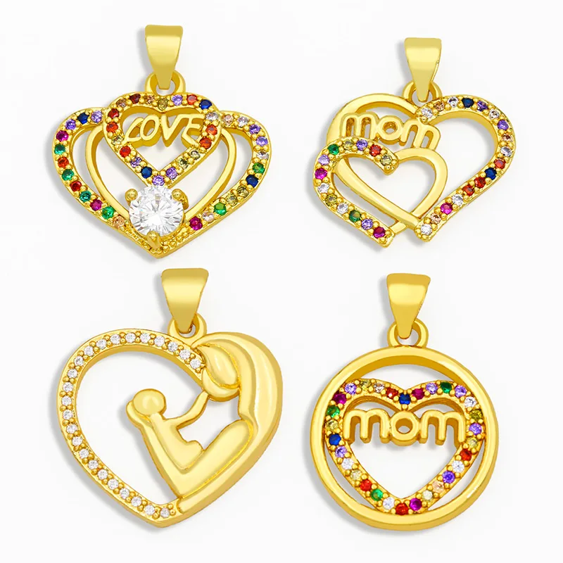 Подвески-буквы OCESRIO позолоченные с цирконием медные для изготовления украшений