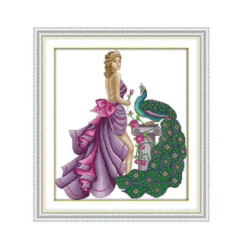 Joy Sunday Cross Stitch Model and Peacock Patterns DMC 11CT 14CT Kits Embroidery Needlework DIY Decor Handmade Sets | Дом и сад