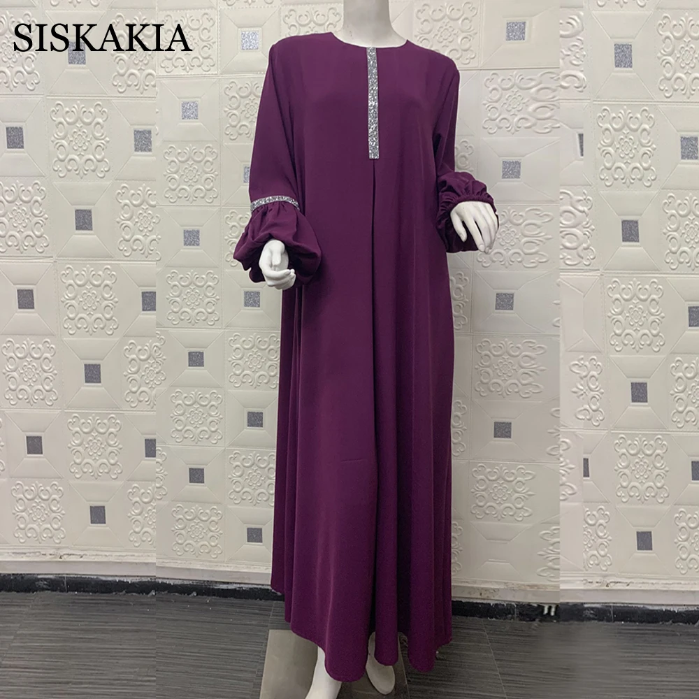 Женское платье для хиджаба Siskakia с бриллиантовой лентой Ближнего Востока