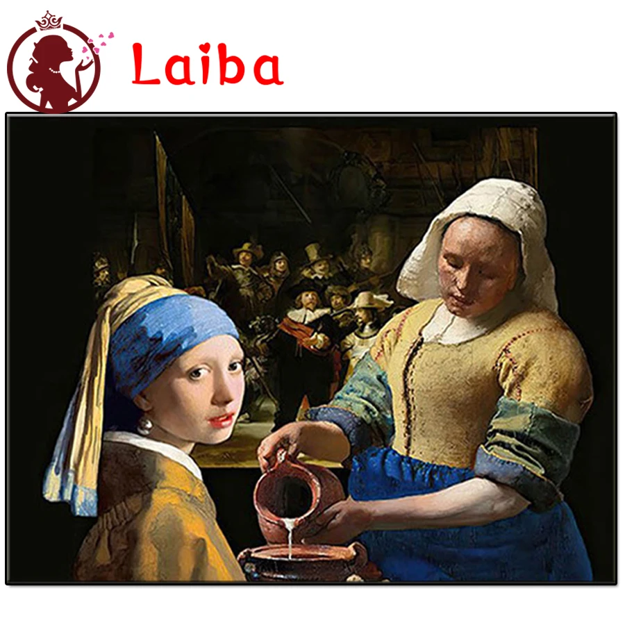 

Алмазная живопись, жемчужная девушка, молочная вышивка, полностью квадратная Алмазная вышивка