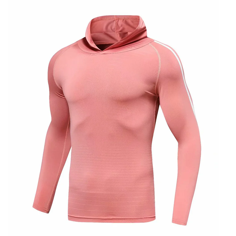 Pink top - hat Мужская спортивная одежда для фитнеса, тренажерного зала, тренировочная одежда, спортивные костюмы для тренировок, бега, бега, занятий спортом, одежда для сухого кроя - Цвет: Pink top - hat