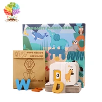 treeyear alphabet numbers flash cards for toddlers 3 6 years abc learning toys wooden letters and numbers animal card board