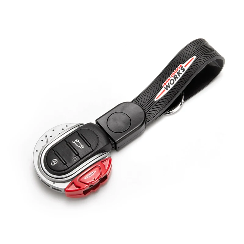 GTinthebox Key Cover JCW Brake Disc Shape 3/4 button Key Fob Case Shell with Keychain Ring Belt For MINI Cooper F55 F56 F57 F60