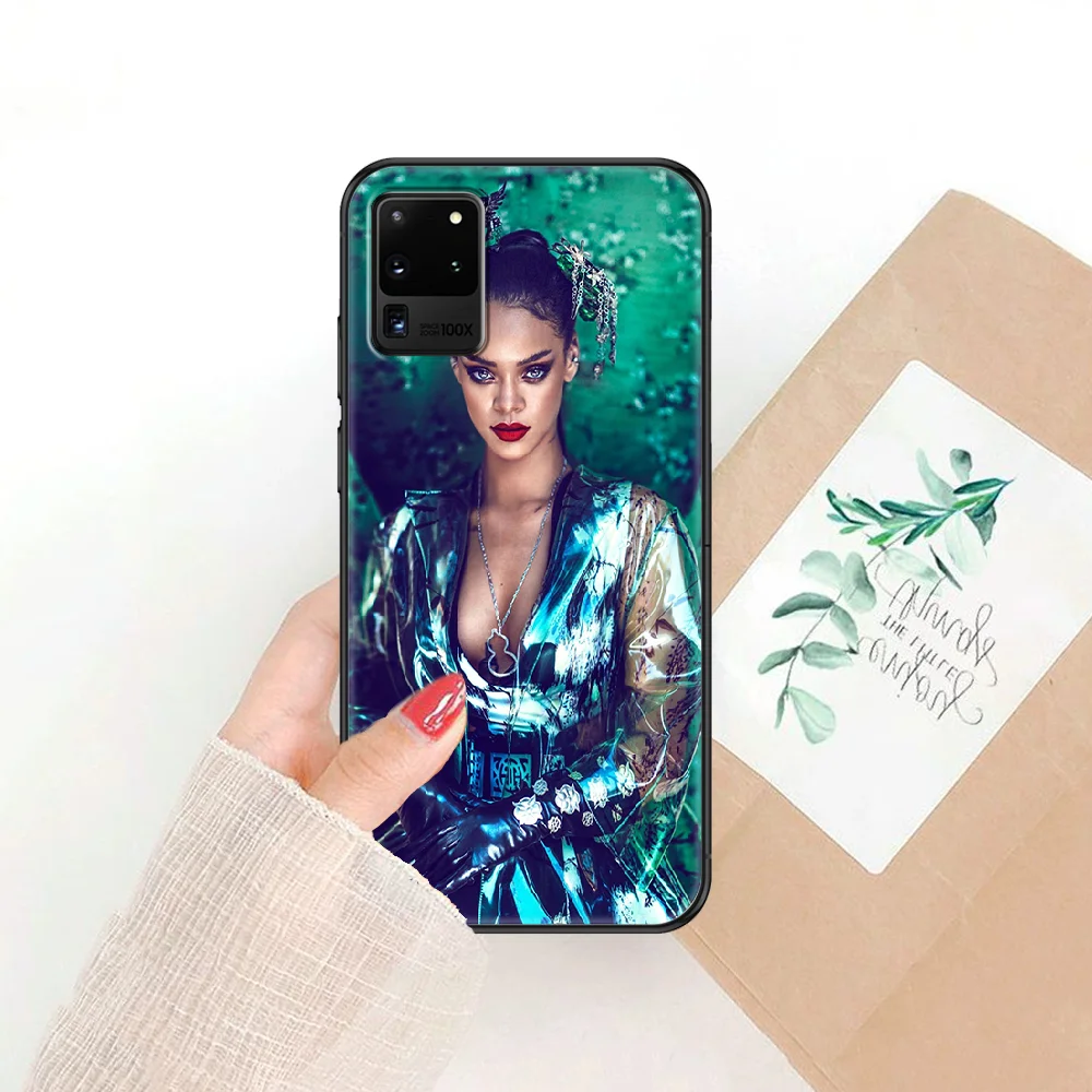 

Singer Rihannas Phone case For Samsung Galaxy Note 4 8 9 10 20 S8 S9 S10 S10E S20 Plus UITRA Ultra black 3D prime art shell