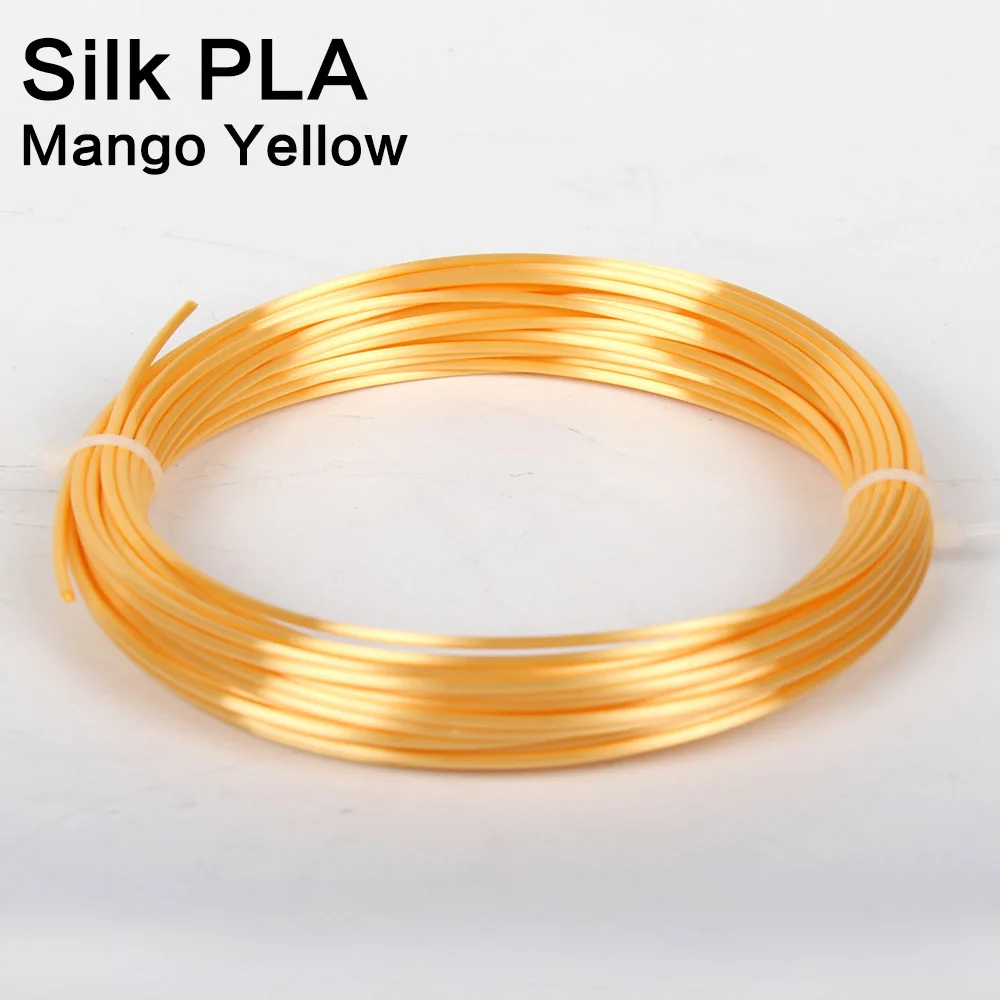 SILK-Mango Yellow Noulei 3d Ручка 10 метров блестящая PLA 1,75 мм 3d принтер нить шелковая текстура на ощупь материалы для печати 3 ручки нити - Цвет: SILK-Mango Yellow