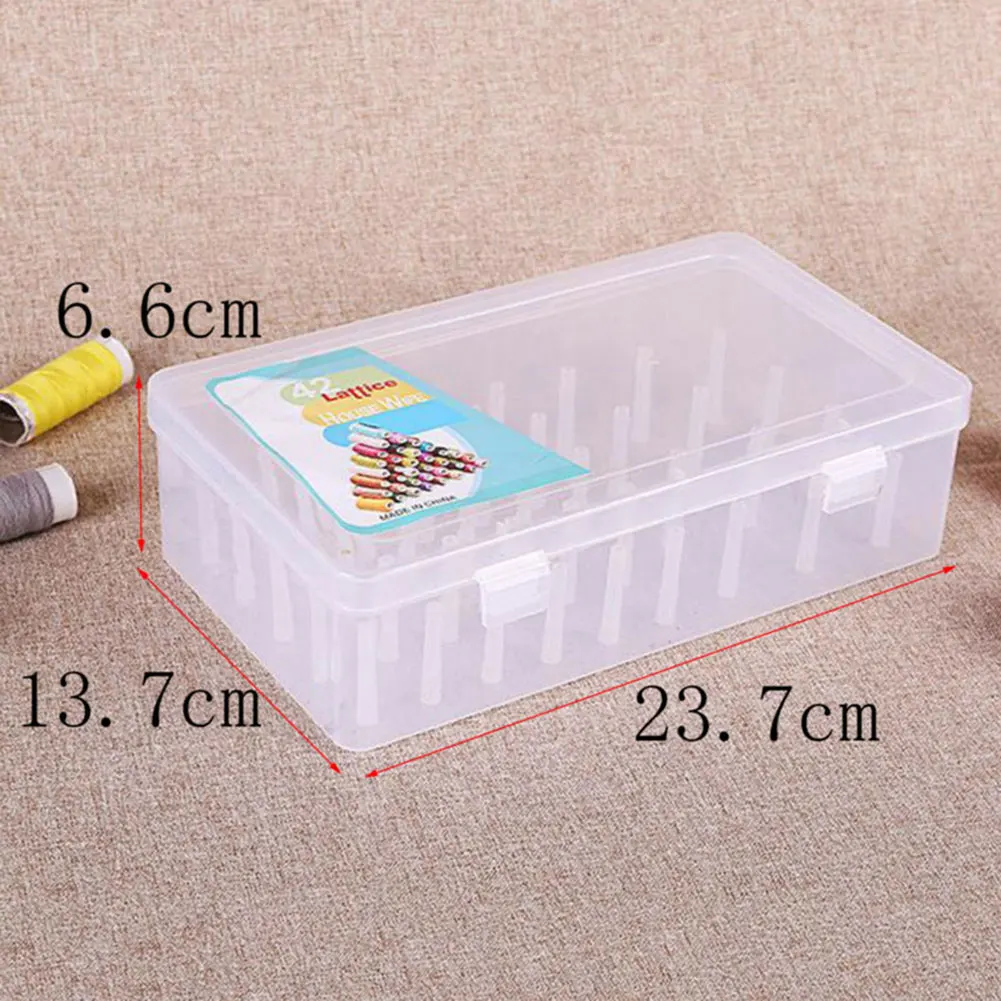 

Sewing Thread Storage Box 42 Pieces Spools Bobbin Carrying Case Container Holder Craft Spool Organizing Case Sewing Plastic Bob