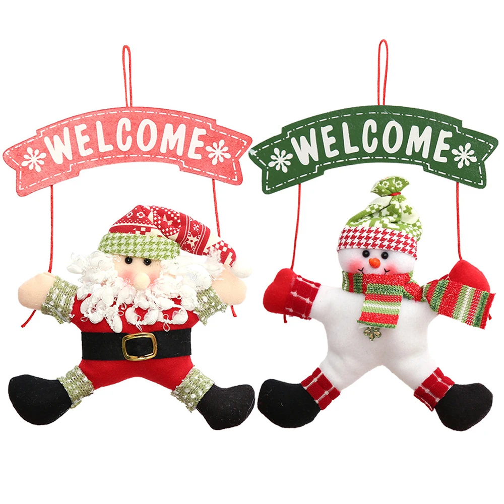 1Pcs Santa Claus Door Hanging Christmas Tree christmas decorations for home outdoor Non-woven Hanging Pendant Ornament Gifts