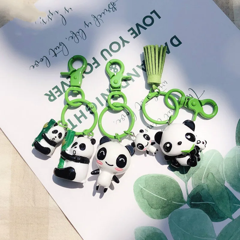 Классический милый брелок в виде черно-белой панды украшение для автомобильной