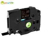 1 шт.Лот 12 мм * 8 м, совместим с Tze 334 Tze334, золотой на черной ламинированной ленте, 12 мм, фотографический ленточный картридж tz334