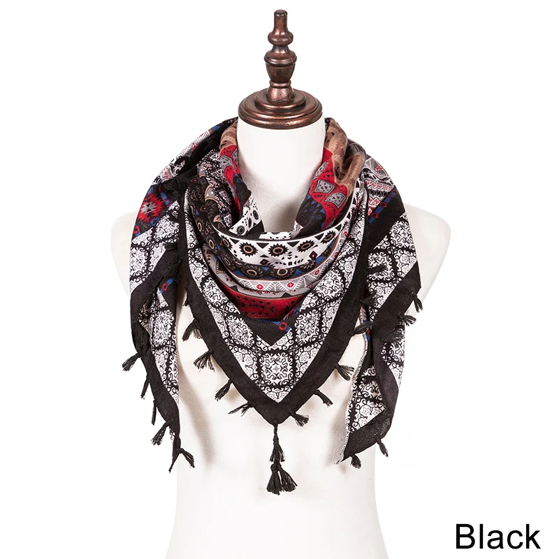 Evrfelan New Scarf Women Winter Scarf With Tassel Printed Flower Pattern Shawl Female Casual Handkerchief Scarves Shawl - Цвет: 07