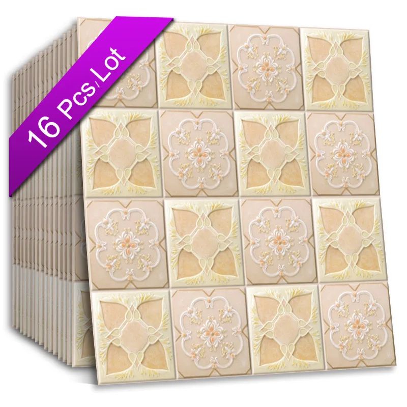 Имитация керамической плитки настенная бумага 3D настенный Декор Цветы