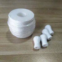 hot sales white rope shade cord 55 yardsroll with 4 pieces white wood pendant for aluminum blind shade gardening plant