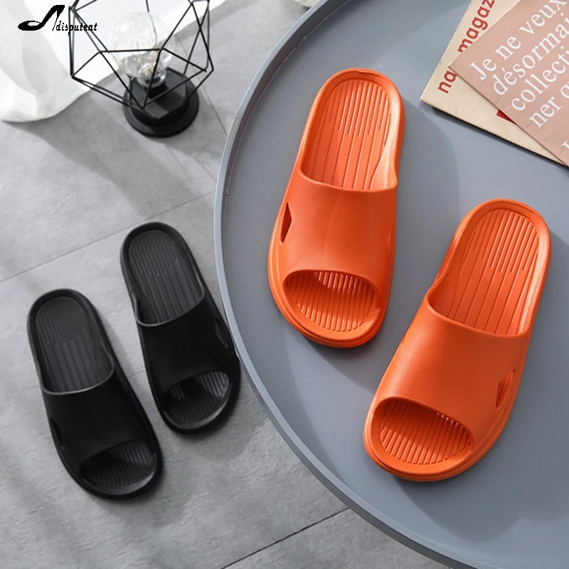 Adisputent Summer House Slippers Shoes Woman Couples Stylish Adult Sandals Slip-Proof Thick-Soled Indoor Outdoor Men Flip Flops