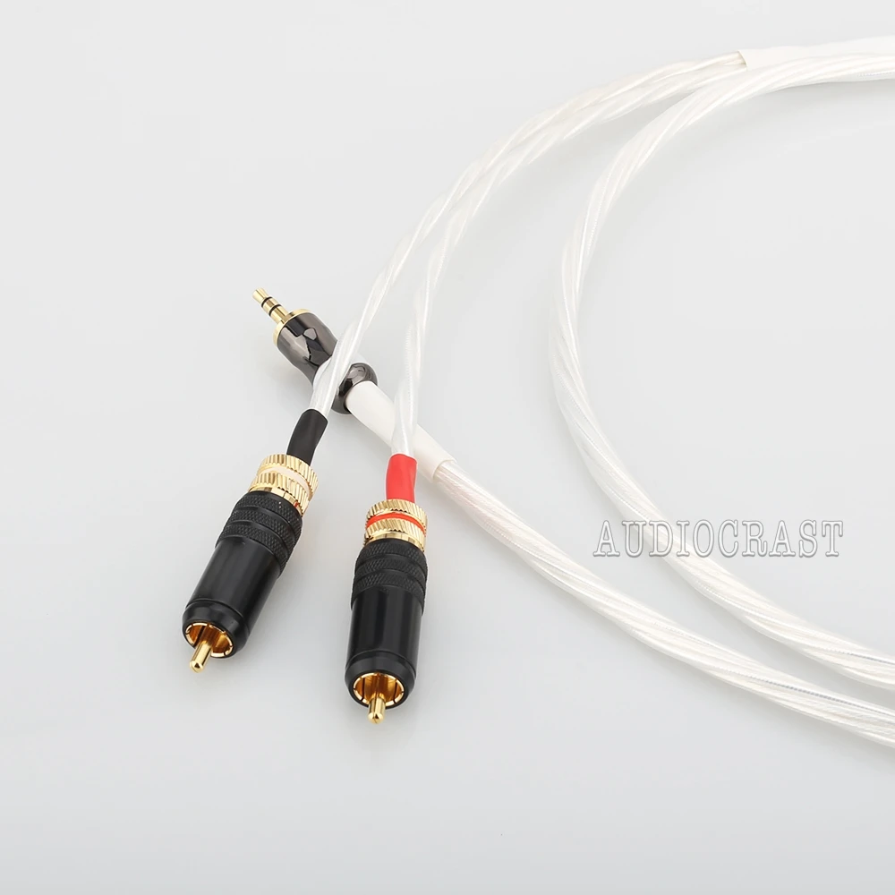 

Odin Silver Plated RCA Cable 2RCA to 3.5mm Audio Cable HiFi Stereo AUX RCA Jack 3.5 Y Splitter for Amplifiers Audio Home Theater