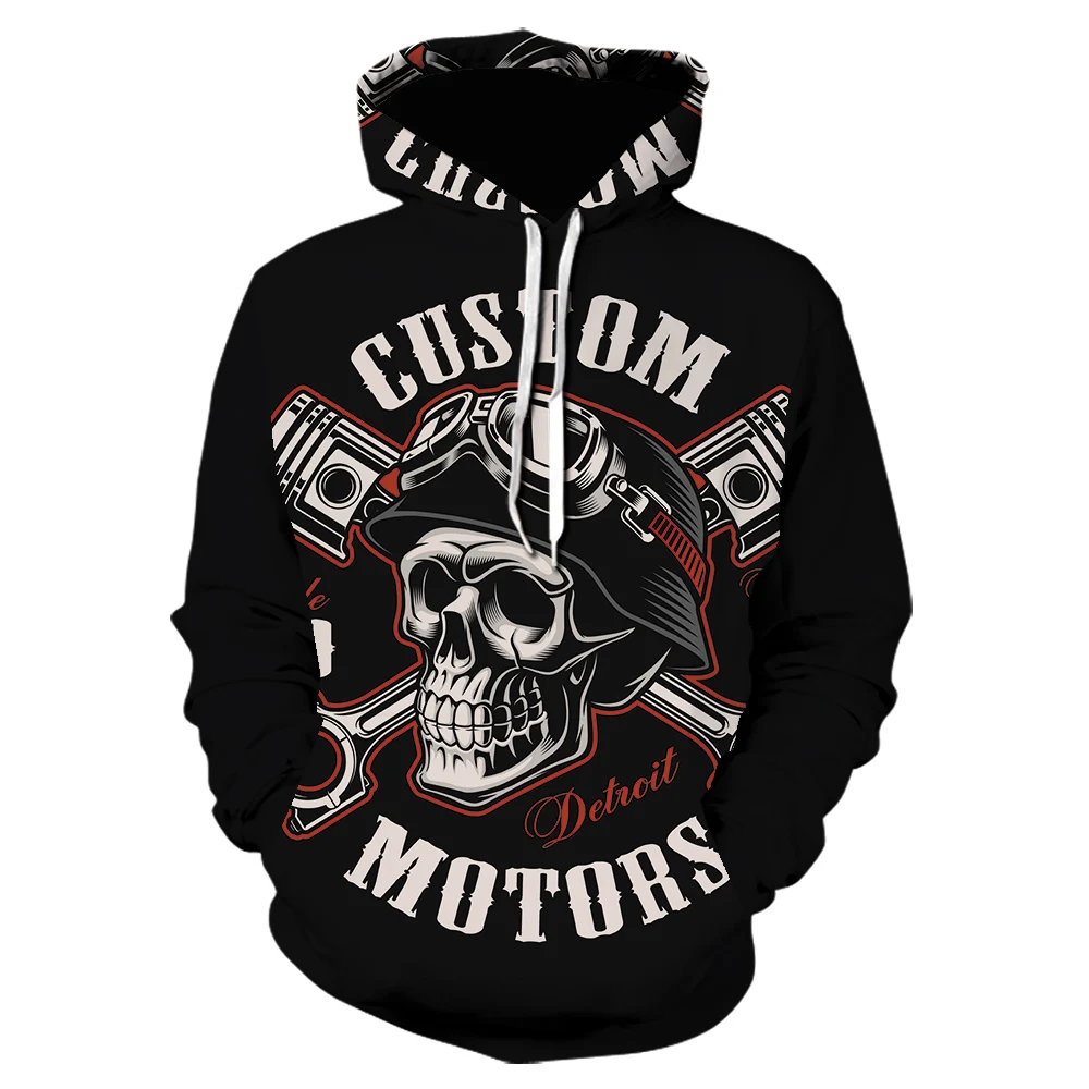 

Spring and autumnr fashion new 3D printing skull hoodie men's daily commuting hoodie oversized sports and leisure pullover S-5XL