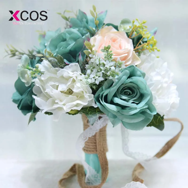 XCOS романтические 2020 Свадебные цветы букеты белый цвет слоновой кости розовый
