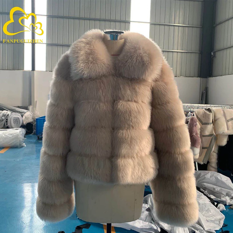 Women Winter Fashion Casual Artifical Fox Fur Jacket Casual Woman Warm Fake Fox Fur Coat Warm Thick Female Ladies Plush coat