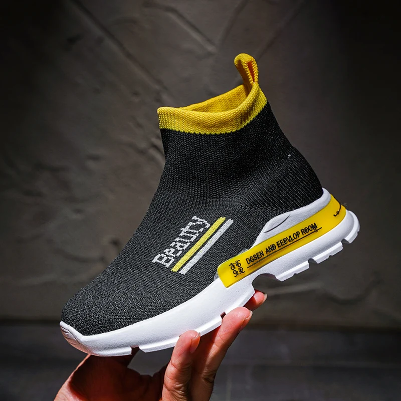 Модные детские носки обувь удобные высокие кроссовки для малышей мальчиков