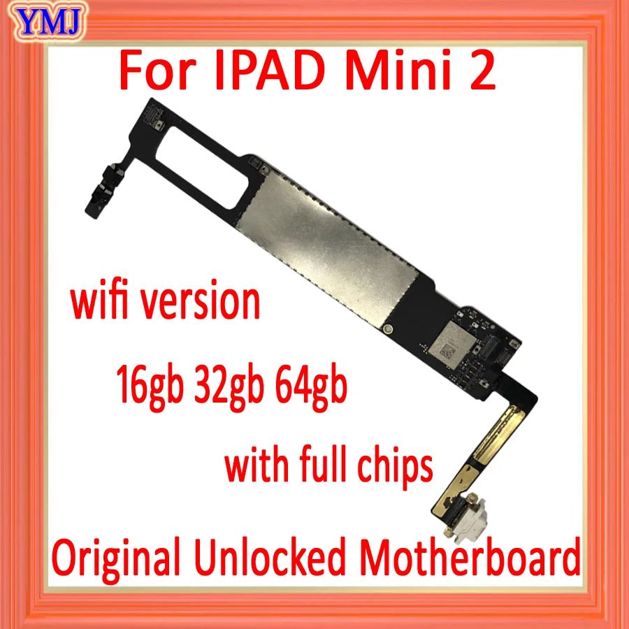 

100% оригинальная разблокированная материнская плата для Ipad Mini 2, 16 ГБ 32 ГБ 64 ГБ, версия Wifi для Ipad Mini 2, логическая плата с системой IOS