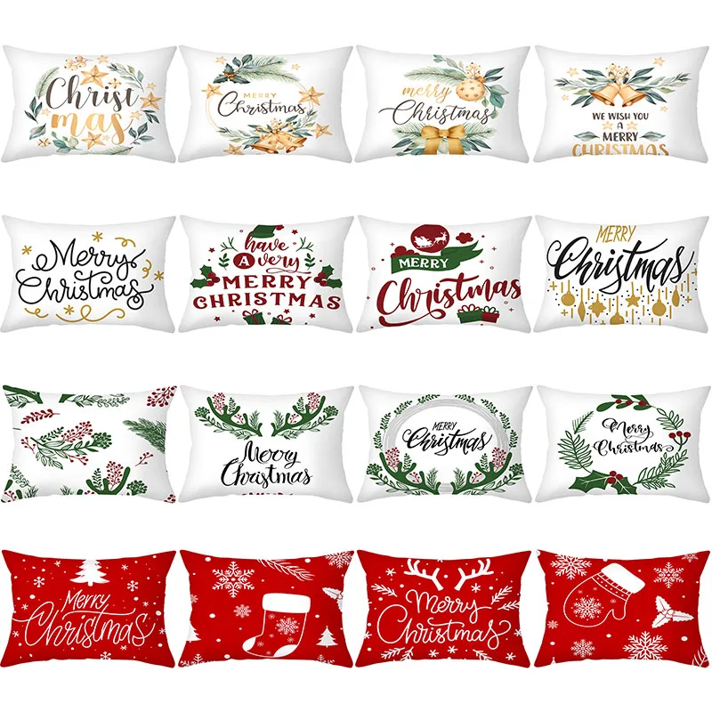 

Christmas Pillowcover 30*50 Letter Print Pillowcase Living Room Decoration Throw Pillow Rectangle Polyester Cushion Cover Nordic