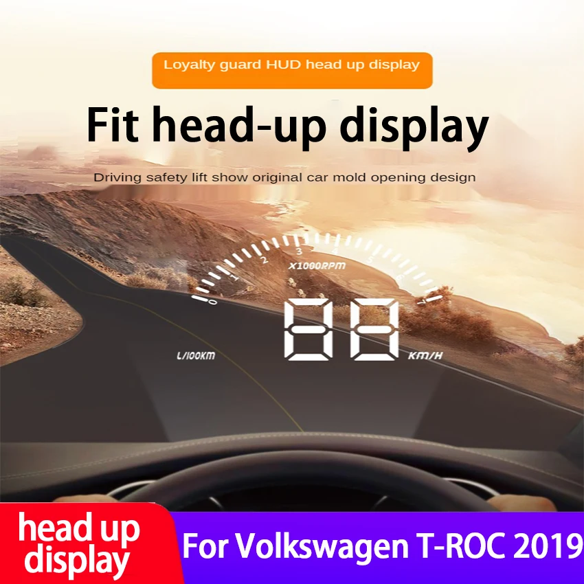 

Автомобильный электронный проектор HUD, дисплей на лобовом стекле для Volkswagen T-ROC, 2019, 2020, проектор OBD HD, оригинальная шина