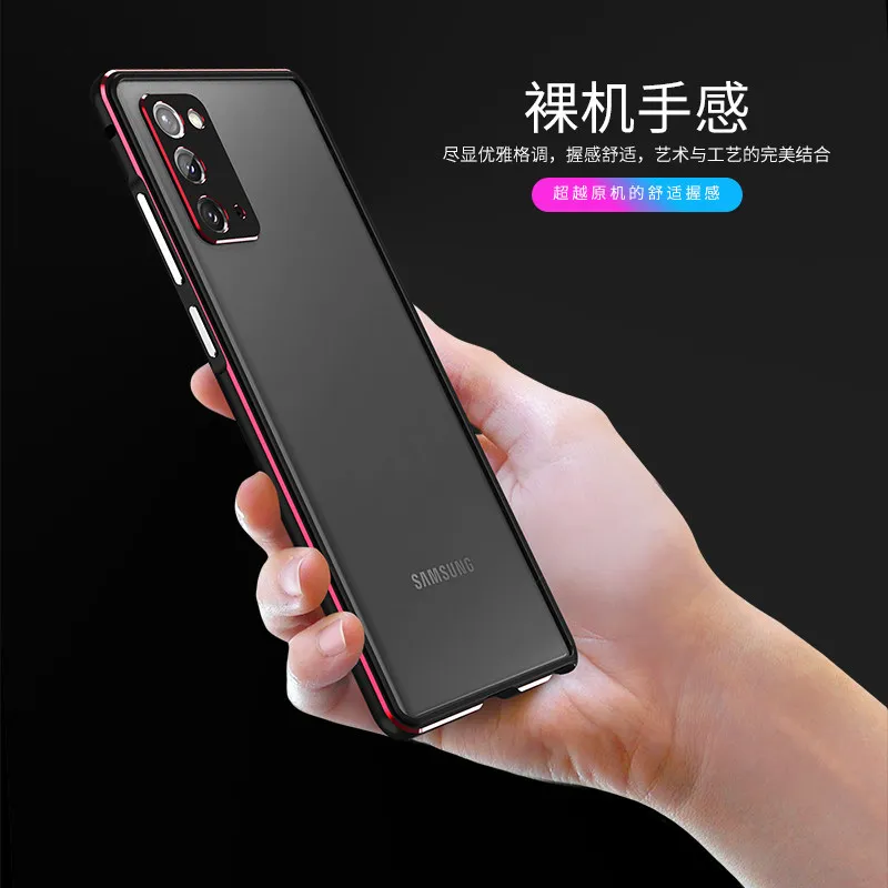 metal bumper frame for samsung galaxy note 20 ultra case aluminum dual color luxury metal phone cover carmera accessories free global shipping