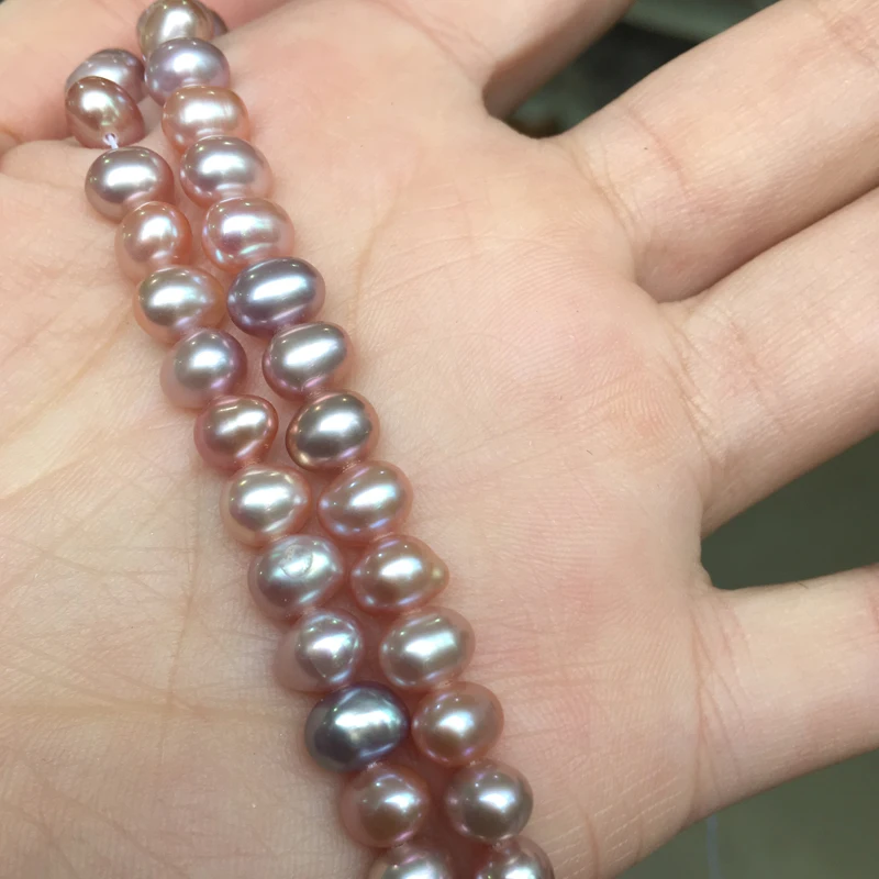 

Freshwater Pearl necklace Oval shape with Size 5.5-6mm perfect luster for Jewelry DIY loose pearl strands