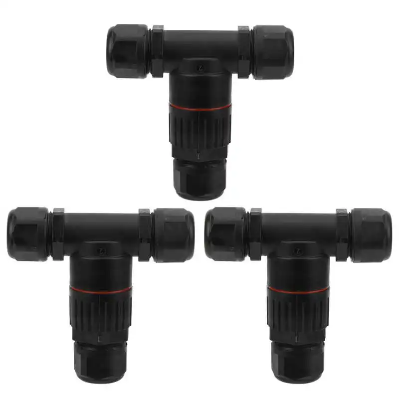 3 шт. IP68 Водонепроницаемый разъема электрического кабеля Way T Форма напольный
