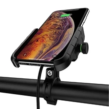 Motorcycle Mobile Phone Holder With USB Charger QC 3.0 Wireless Charger for Motorbike Mirror GPS Stand Bracket Cell Phone Mount