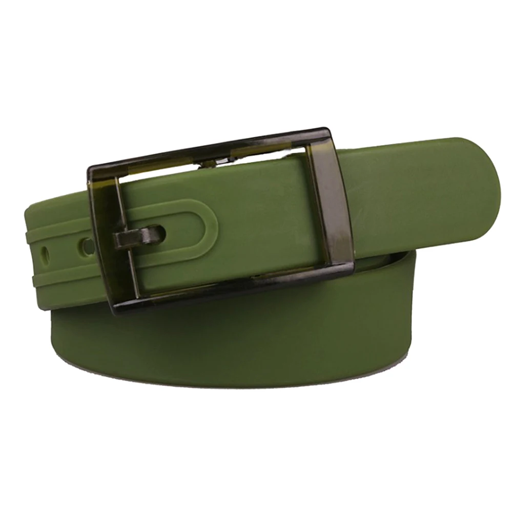 

Fashion Candy Color Eco-Friendly Plastic Belts Unisex Silicone Rubber Belt Smooth Buckle Pins waistband Jeans Strap Women Waist