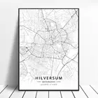 Постер Hilversum Fijnaart Breda Эйндховен, Роттердам, Дельфт, апелдорн, карта Нидерландов