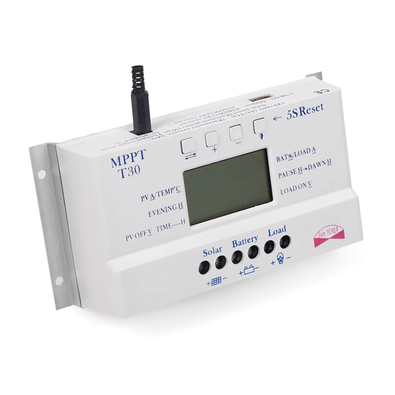 

30A PWM Solar Charger Controller For Solar Panel Battery Smart Home 12V/24V MPPT Voltage Auto Paremeter Adjustable Charging