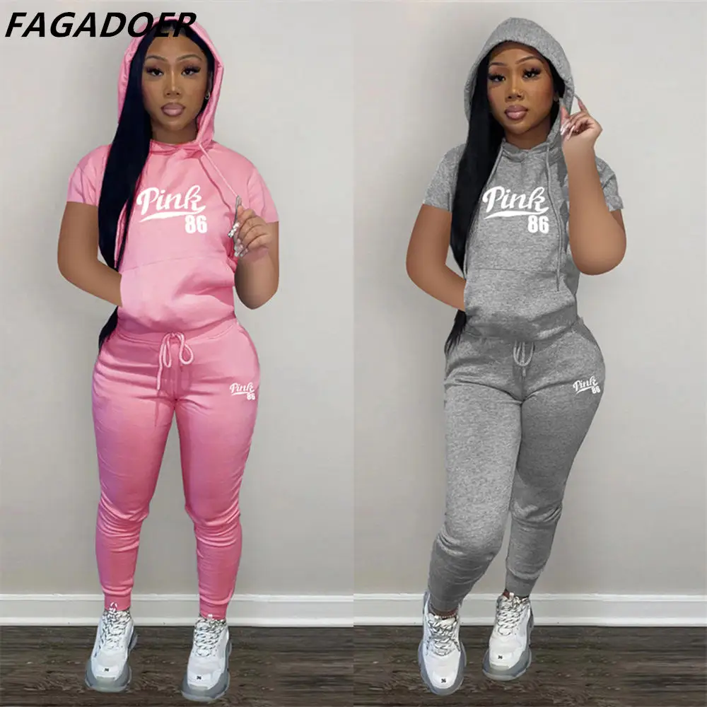 

Костюм спортивный женский с надписью, с коротким рукавом, 2022