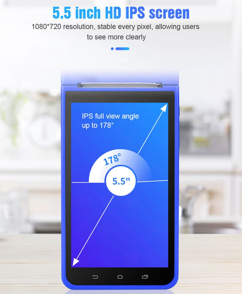 Android 8.1.0 3G Wi-Fi POS PDA Терминал портативный умный Беспроводной 58 мм BluetoothThermal принтер с