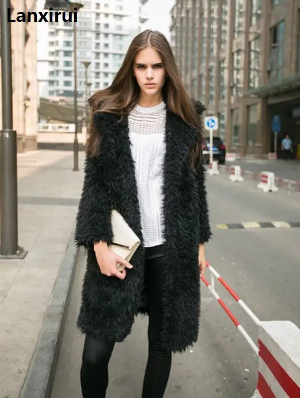 Брендовые зимние женские теплые пальто с длинным рукавом свободные длинные