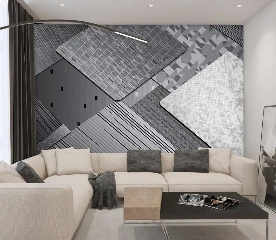 

3D обои на заказ, квадратные геометрические обои 3d для гостиной, спальни, фона под Телевизор