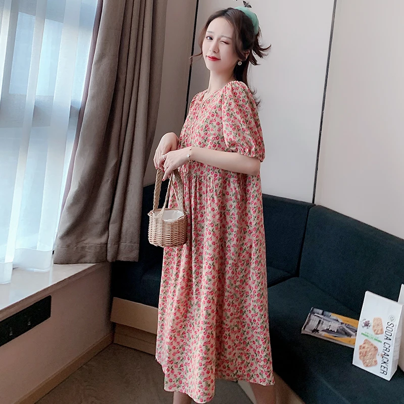 2020 Новое поступление летнее платье для беременных женщин с цветочным принтом
