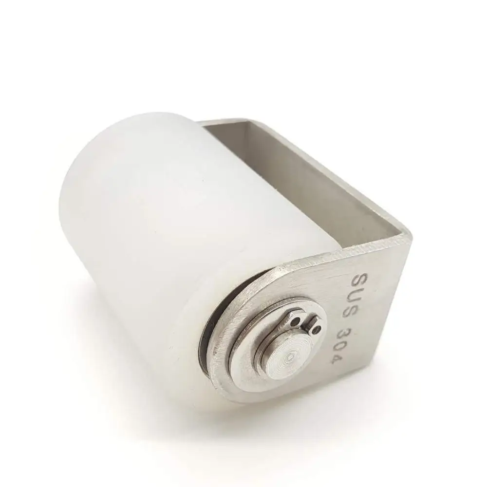 Ролик направляющая для раздвижных ворот из нержавеющей стали 201 белые ролики