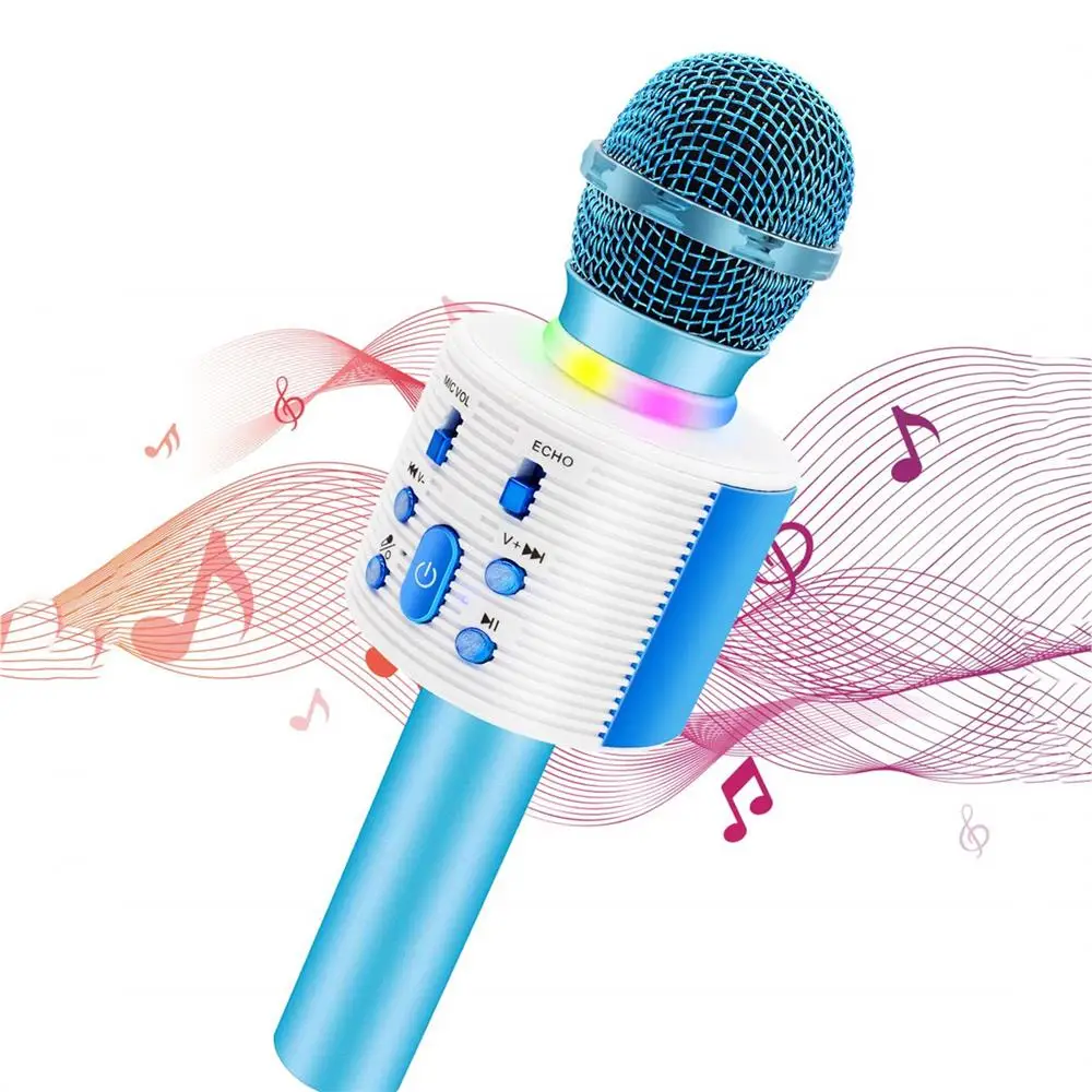 Портативный беспроводной микрофон для караоке Bluetooth динамик KTV HIFI эхо смеситель