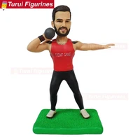 shot put sportsman champion figurine custom design sports figure toys handmade personalized scuplt mini statue gift